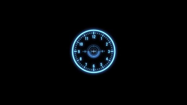 Анімований Єкт Hud Формі Годинника Декількома Геометричними Формами Анімований Час — стокове відео