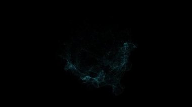 Uzay boşluğunda nebula şeklinde parçacıkların canlandırılması.