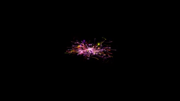 Deeltjes Animatie Als Energiestromen Met Verschillende Kleuren Verschillende Grafische Effecten — Stockvideo