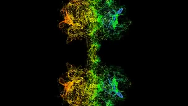 Animation Particules Fluides Numériques Avec Plusieurs Transitions Effet Kaléidoscope Dans — Video