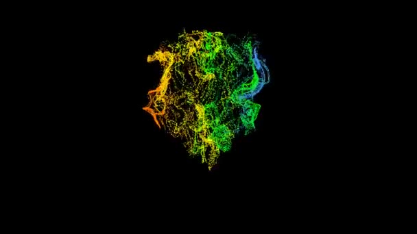 Animação Fluidos Digitais Feitos Como Partículas Com Várias Transições Durante — Vídeo de Stock
