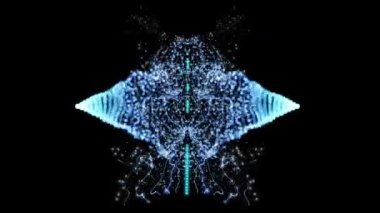 Uzayda zaman içinde birkaç geçiş ile birkaç soyut nesne animasyonu, hücreler veya organizma içindeki iç süreçlerin olası simülasyonu.