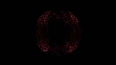 Uzay-zaman içinde dönen soyut küresel şeklin animasyonu.