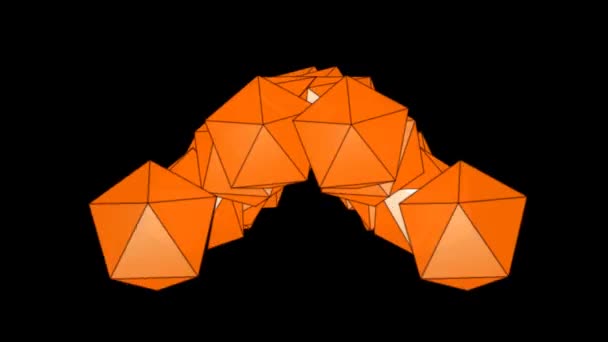 Animation Polygonaler Geometrischer Objekte Mit Mehreren Übergängen Raum Durch Die — Stockvideo