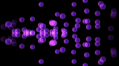 Hücreler şeklinde hareket eden geometrik nesnelerin animasyonu zaman dizisi sırasında uzayda birkaç geçiş ile arka plan oluşturur.