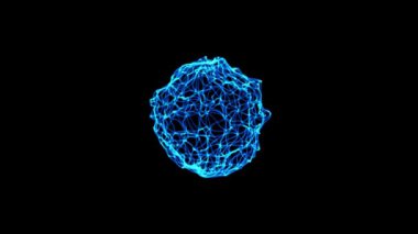 Uzay-zaman geçişi ile küresel geometrik şeklin animasyonu.