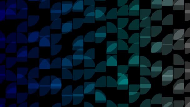 Animation Group Geometrical Shapes Several Transitions Space Time Sequence — Stock Video