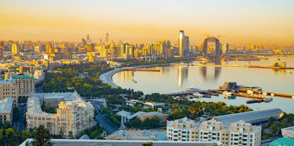 Modern Baku City Night Lights View Above6 — Stock Photo, Image