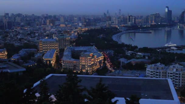 Baku Zachód Słońca Wieczorem Wideo Góry — Wideo stockowe