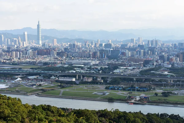 Taipei Taiwán Vista Del Horizonte Ciudad Taipei Rascacielos Taipei 101 —  Fotos de Stock