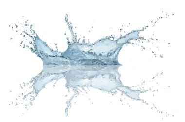 Blue water, water drop splash isolated on white background clipart