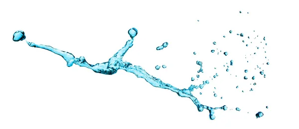 Kék Víz Víz Splash Elszigetelt Fehér Háttér — Stock Fotó