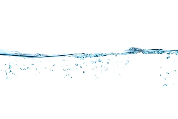 Wasserspritzer Und Blasen Isoliert Auf Weißem Hintergrund — Stockfoto