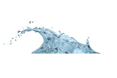 Blue water, water drop splash isolated on white background clipart