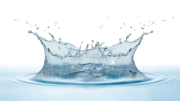 Blue Water Water Drop Splash Isolated White Background — Stock Photo, Image
