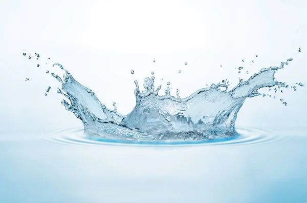 Blaues Wasser Wassertropfen Auf Weißem Hintergrund Isoliert — Stockfoto