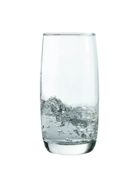 Glas Rent Vatten Isolerad Vit Bakgrund — Stockfoto