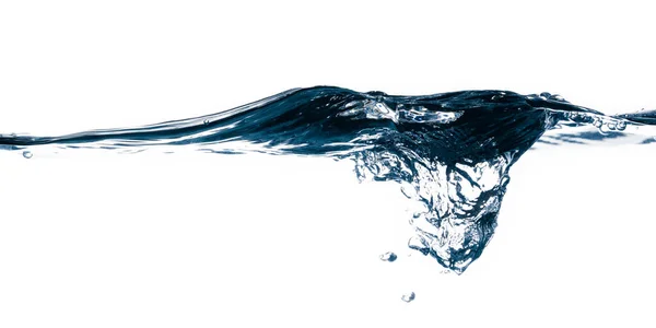 Blaues Wasser Wasserspritzer Isoliert Auf Weiß — Stockfoto