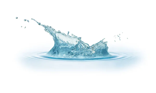 Blue Water Water Drop Splash Isolated White Background — Stock Photo, Image