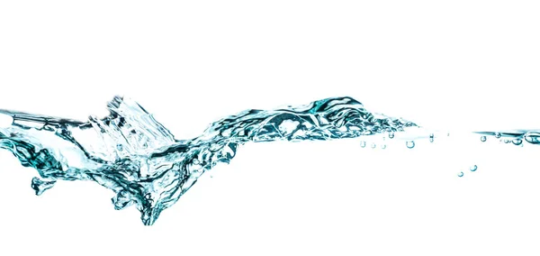 Vatten Stänk Och Bubblor Isolerad Vit Bakgrund — Stockfoto