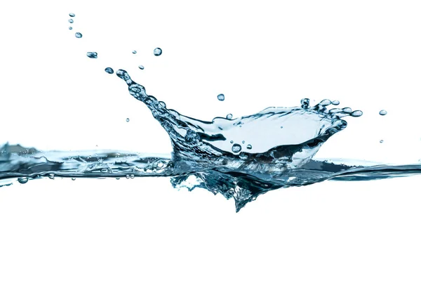 Drinken Van Water Abstract Golfwater Geïsoleerd Witte Achtergrond — Stockfoto