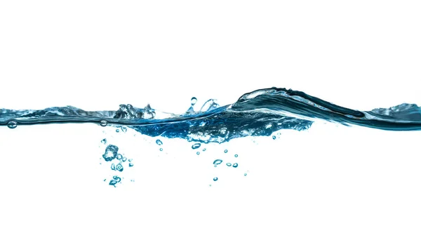 Trinkwasser Und Abstraktes Wellenwasser Isoliert Auf Weißem Hintergrund — Stockfoto