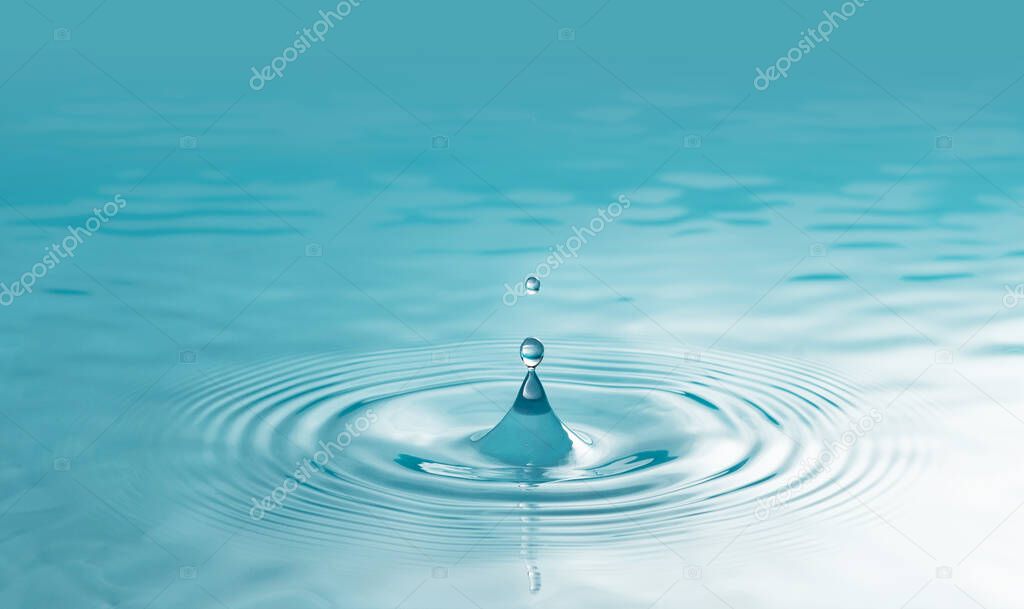 water drop splash isolated on white background.