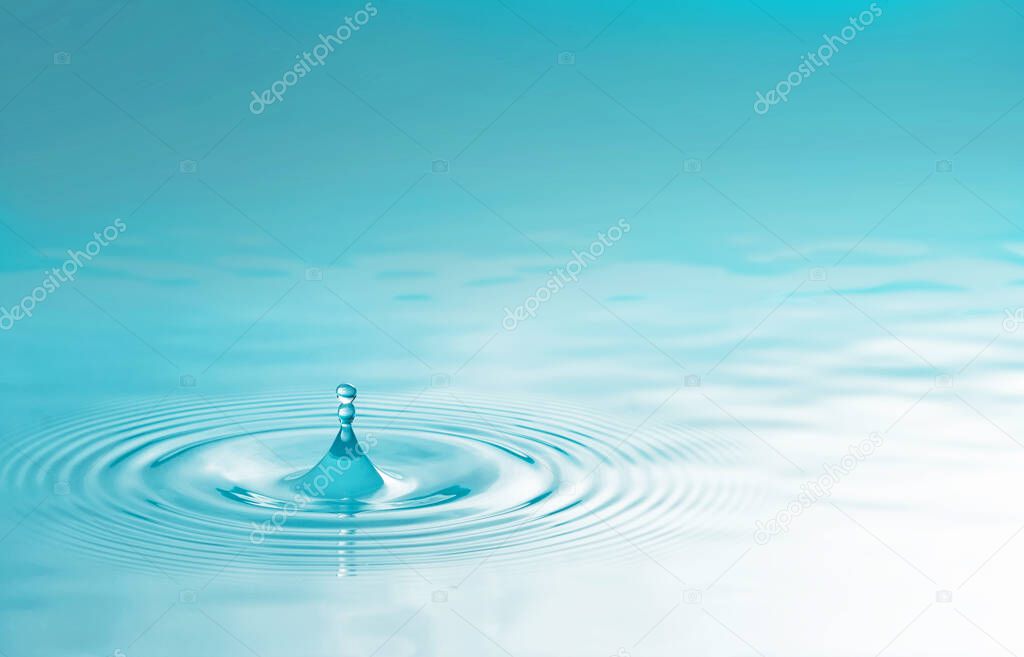 water drop splash isolated on white background.