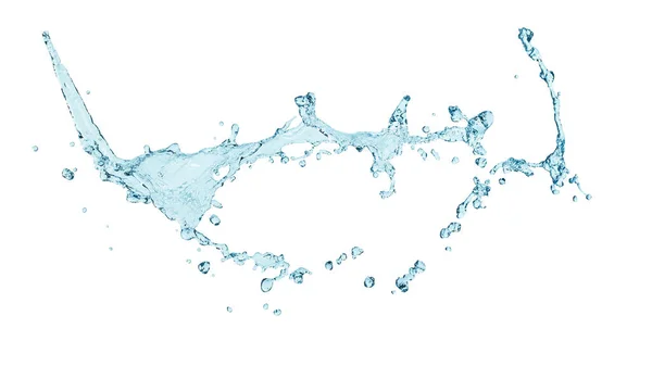 Dricksvatten Och Abstrakt Vatten Stänk Isolerad Vit Bakgrund — Stockfoto