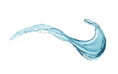Beyaz arkaplanda su sıçrama şekli izole.