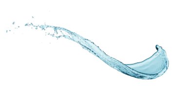 Beyaz arkaplanda su sıçrama şekli izole.