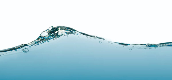 Abstract water wave splash isolated on white background.