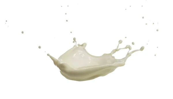 Kropelka Mleka Izolowana Białym Tle — Zdjęcie stockowe