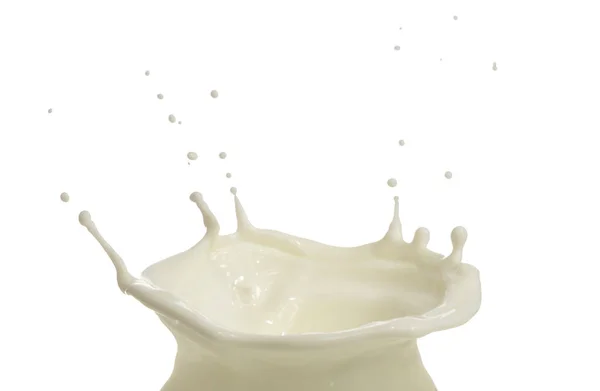Капля Молока Выделена Белом Фоне — стоковое фото