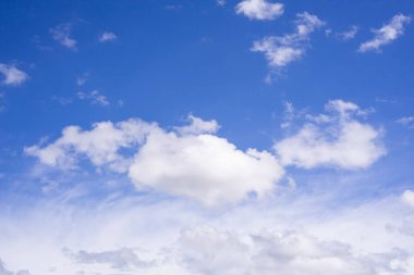 Yazın mavi altokümülüs gökyüzü arkaplanı.