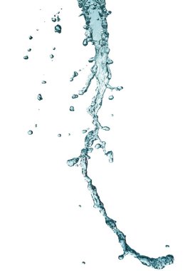 Beyaz arkaplanda su sıçraması izole edildi.