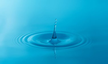 Yakın çekim su damlaları beyaz arkaplanda izole edildi.