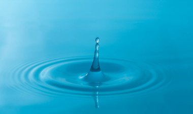 Yakın çekim su damlaları beyaz arkaplanda izole edildi.