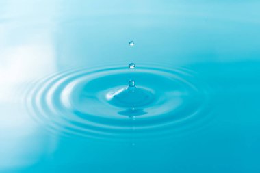 Su damlacıkları yüzey su arka planında