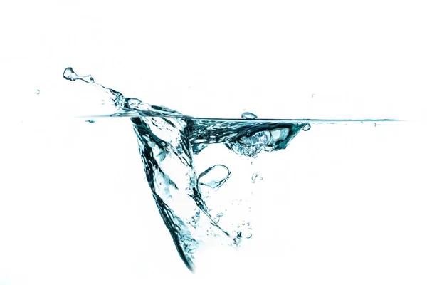 Vatten Stänk Och Bubblor Isolerad Vit Bakgrund — Stockfoto