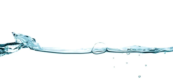 Salpicadura Agua Burbujas Aisladas Sobre Fondo Blanco — Foto de Stock