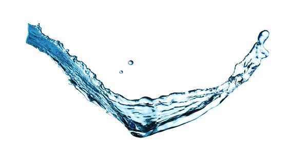 Μπλε Νερό Νερό Splash Απομονώνονται Λευκό Φόντο — Φωτογραφία Αρχείου