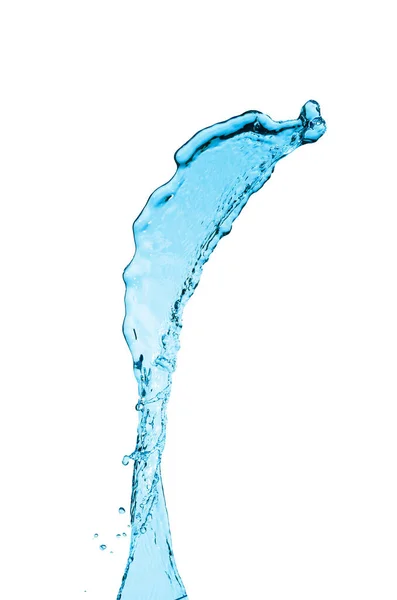 Kék Víz Víz Splash Elszigetelt Fehér Háttér — Stock Fotó