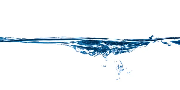 Blaues Wasser Wasserspritzer Isoliert Auf Weiß — Stockfoto