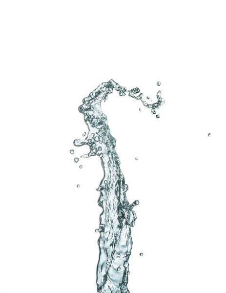 Salpicos Água Isolados Fundo Branco — Fotografia de Stock