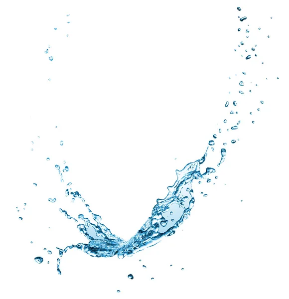 Víz Splash Elszigetelt Fehér Háttér — Stock Fotó