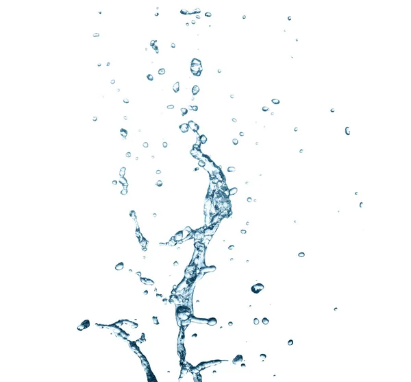 Woda Splash Odizolowane Białe Tło — Zdjęcie stockowe