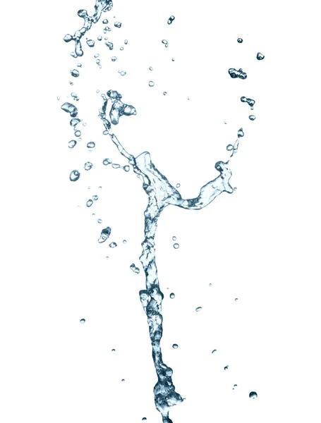 Splash Νερό Εξαπλωθεί Όλες Τις Κατευθύνσεις Απομονωμένο Λευκό Φόντο — Φωτογραφία Αρχείου