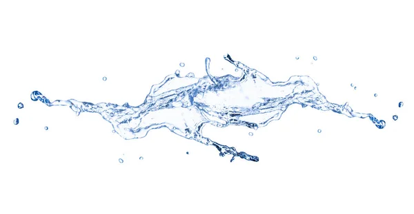 Stänk Vatten Sprids Alla Riktningar Isolerad Vit Bakgrund — Stockfoto