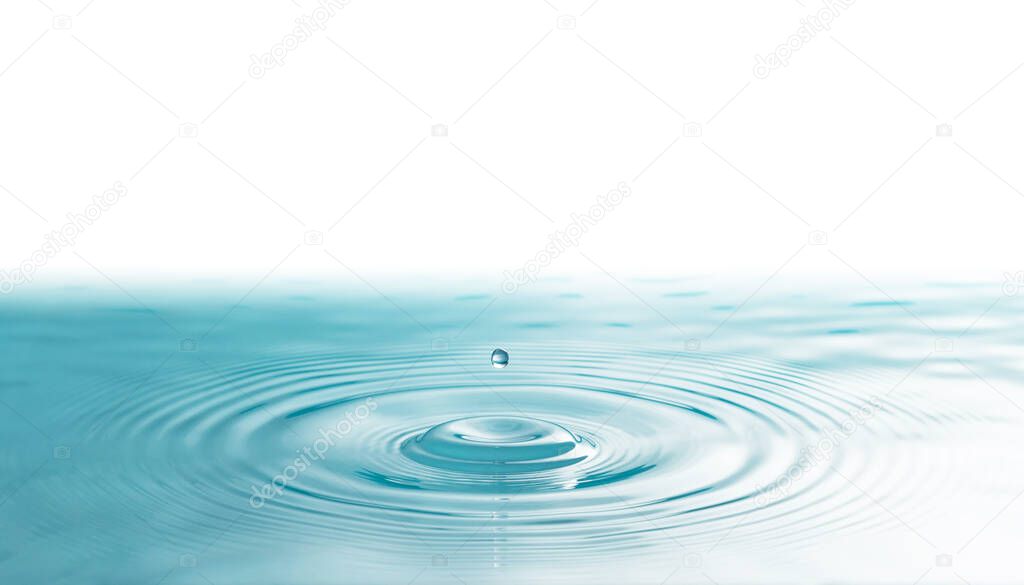 water drop splash isolated on white background.